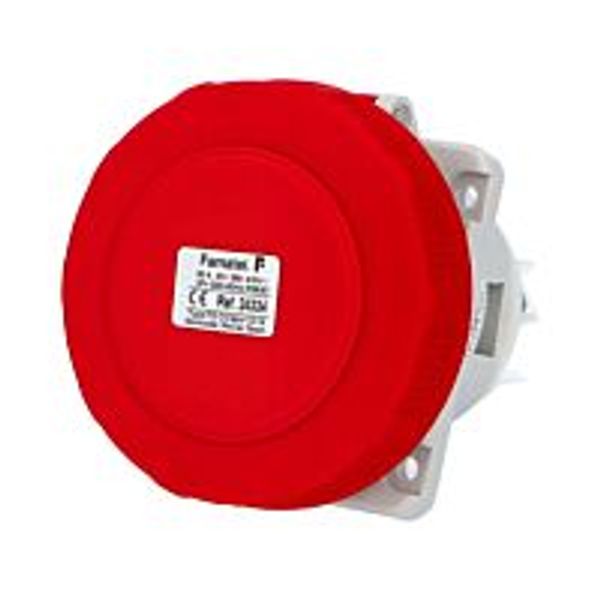 Socket 63A/400V 4P IP67 built-in angled image 1