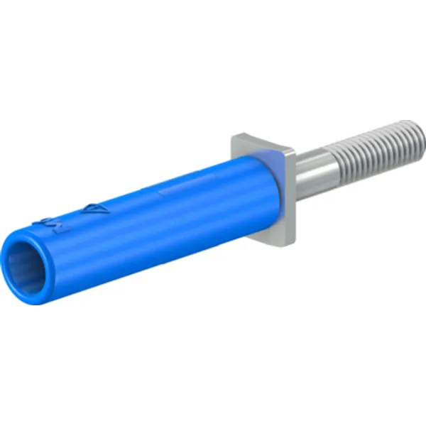 Screw-in adapter, 4 mm socket to screw connection, blue, CAT II, 24.0168-23 image 1