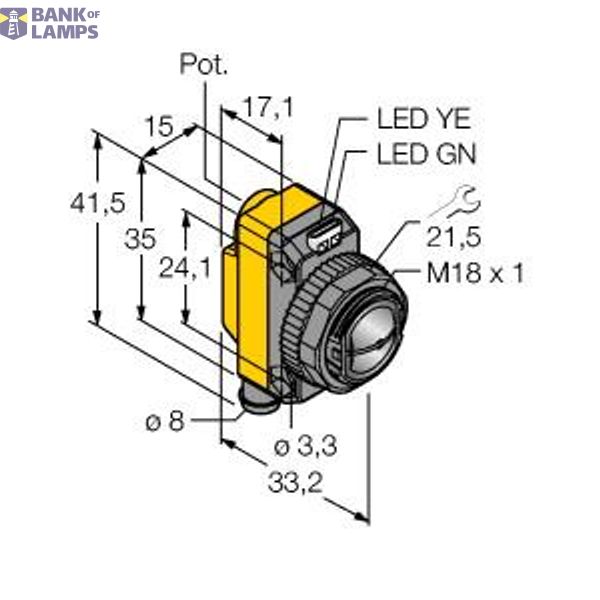 Photoelectric Sensor Convergent Mode Sensor   QS18VN6CV45Q7 image 2