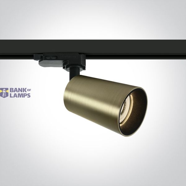 BRUSHED BRASS 10W GU10 TRACK SPOT 100-240V DARK LIGHT image 1