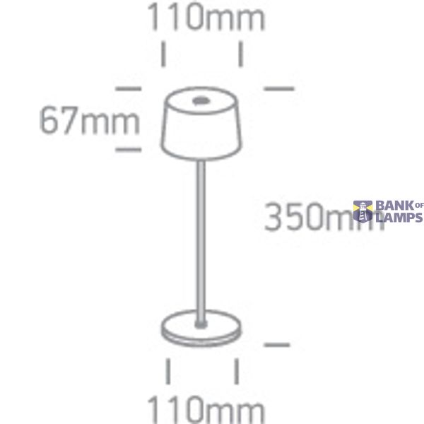 BROWN 3,3W WW TABLE LAMP RECHARGEABLE USB IP65 DIMMABLE image 3