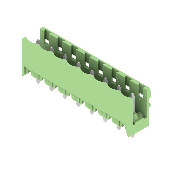 PCB plug-in connector, male header, open side, THT solder connection, 5.08 mm, Number of poles: 8, 180°, Solder pin length (l): 3.2 mm, tinned, Pale green, Box image 3