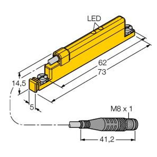 Linear Position Sensor For Analog Monitoring of Pneumatic Cylinders   WIM45-UNTL-LIU5X2-0.3-PSG4M image 1