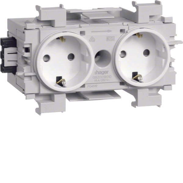 Socket-outlet 2-gang Wago f-mount pw image 1