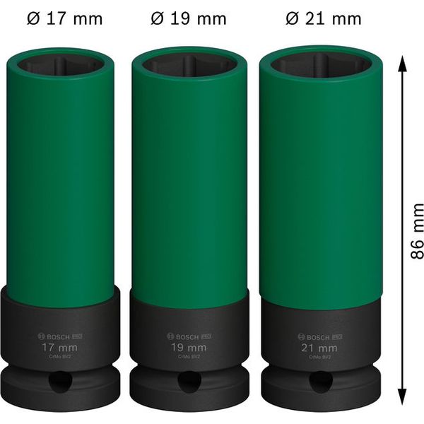 PRO Impact Sockets 1/2" Extra Deep 3-PC Set image 2
