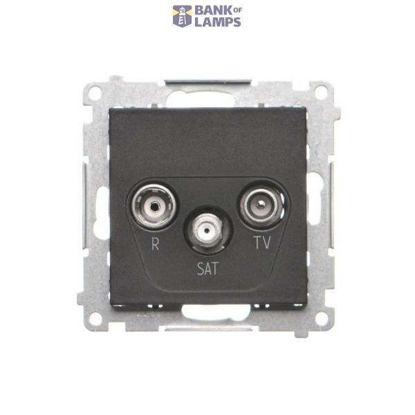 R-TV-SAT final aerial socket, module, black matt image 1