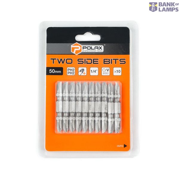 Two side bits，50mm，PH2 -PH2 1/4，6150CRV (10 pcs) image 1