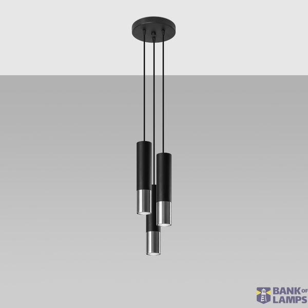 LOOPEZ 3P HANGING LAMP BLACK/CHROME GU10 3X40W IP20 image 5