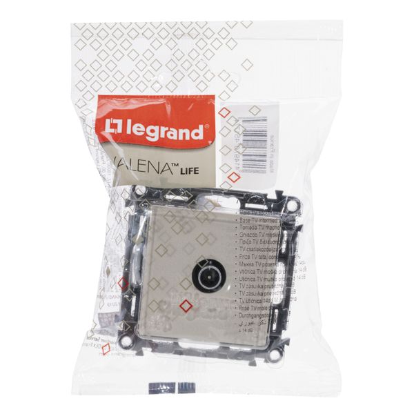 Male TV passthrough socket Valena Life - attenuation 14 dB French - ivory image 2