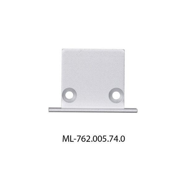 End cap for VF without hole, silver color, 1 pc image 1