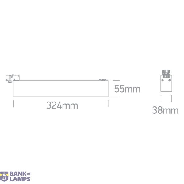 WHITE 24W CCTV LINEAR TRACK LIGHT 230V IP20 image 2