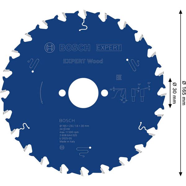 Circular saw blade Expert for Wood 165 x 30 x 2,6 mm, 24 image 2