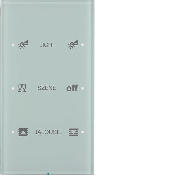 Touch sensor, 3-gang comf, intg bus coupling unit, KNX - R.3, glass p. image 1