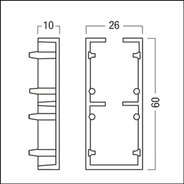 SUP2 TRACK H END PLATE ELECTR CON WH - Cover plate image 3