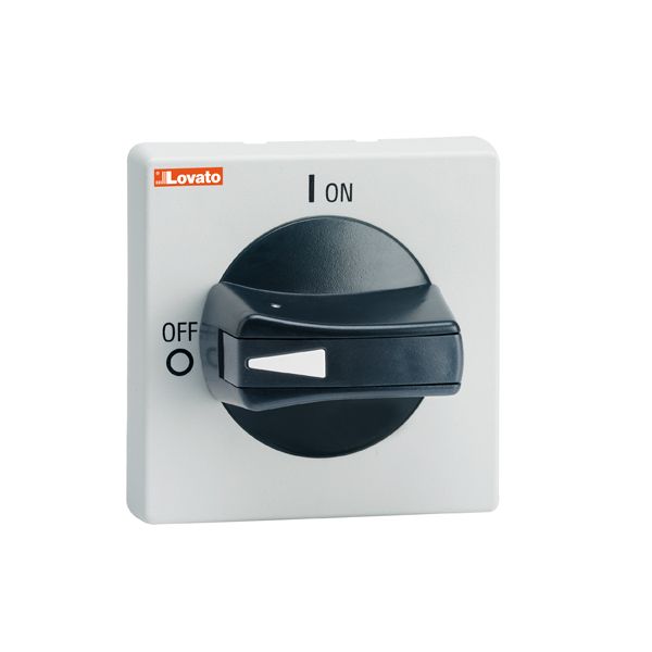 Door-coupling handle, padlockable. Black, rotating, for GA...A, GA063SA and GA...D. Low-profile ring fixing. Protruding selector. 5mm/0.2”. IEC IP65/UL type 4X image 1