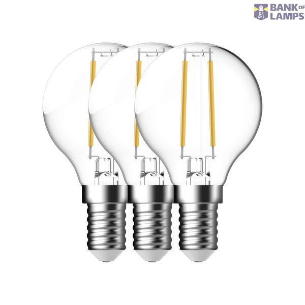 Light Bulb Clear E14 | 3-pack | G45 | 4000 Kelvin | 500 Lumen image 1