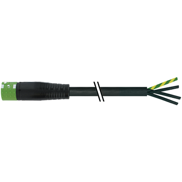 MQ15 female 0° with cable 600V AC type 3 PUR 4x2.5 bk 18m image 1