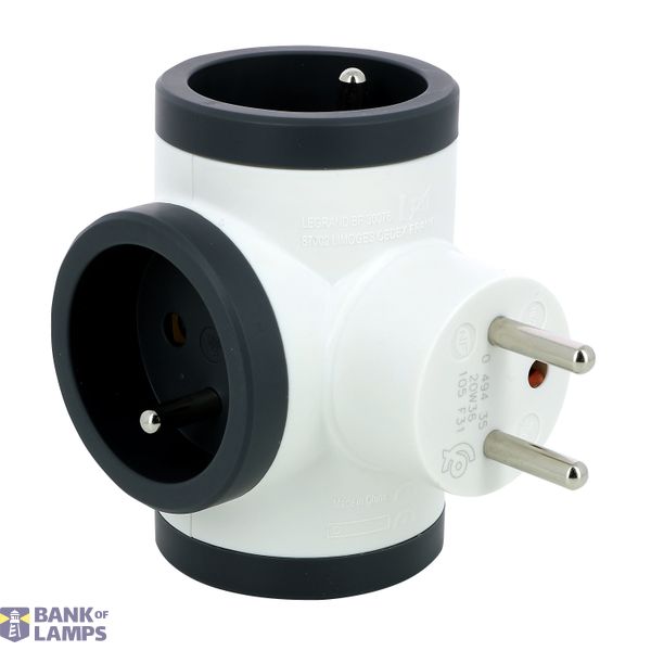 Power Strip 3×2P+E 16A 3680W White/Black image 1