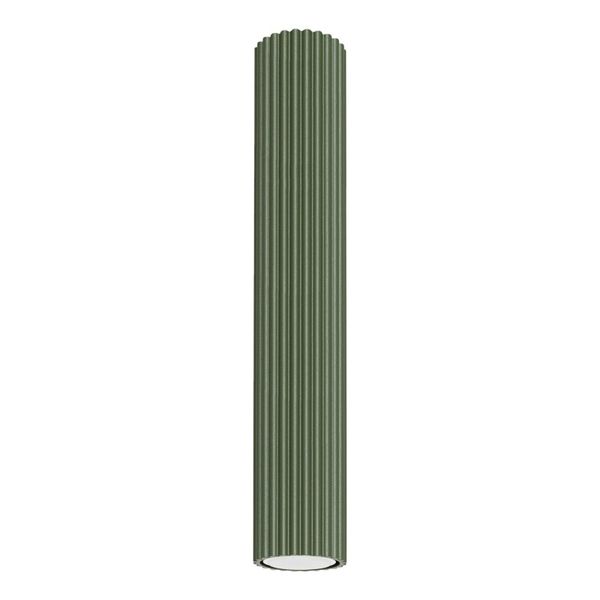 CYLINDRICAL CEILING LAMP OLIVE GREEN 40 CM CARBON VERTICAL PATTERN GU10 image 1