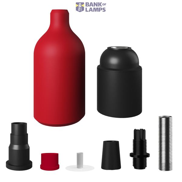 Silicone E27 lamp holder kit with hidden cable clamp image 2