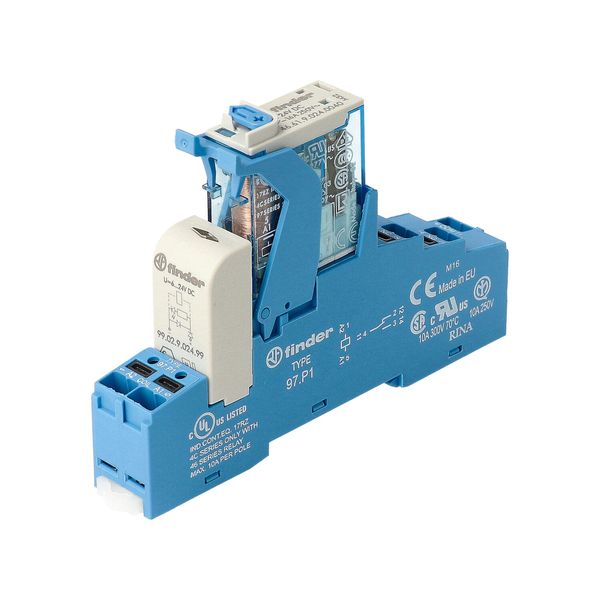 Rel. interface Mod. Push-IN 1CO 16A/24VDC/Agni/LED/diode (4C.P1.9.024.0050) image 3