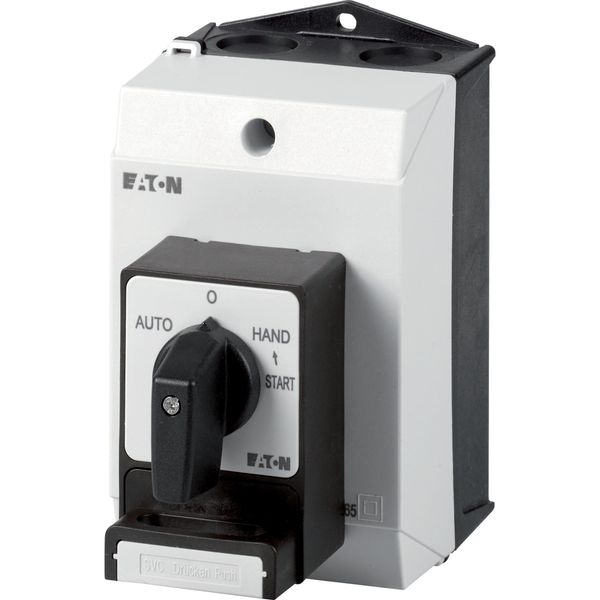 T0-2-15907/I1/SVC(C,E,G-J) Changeoverswitches, T0, 20 A, surface mounting, 4 pole, with black thumb grip and front plate, Padlocking feature SVC image 5