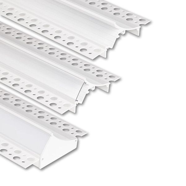 Built-in aluminum profile AP for plasterboard, 96x35mm, clear diff., white 2m image 1