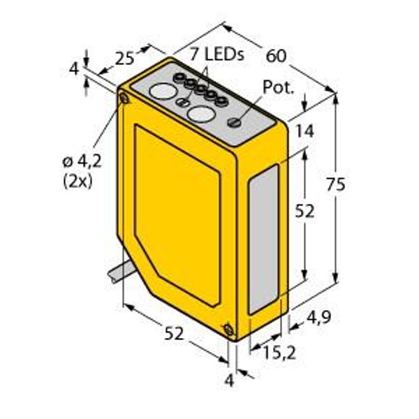 Photoelectric Sensor Laser Sensor, Diffuse Mode, with Adjustable Background Suppression   Q60BB6LAF2000QP image 1