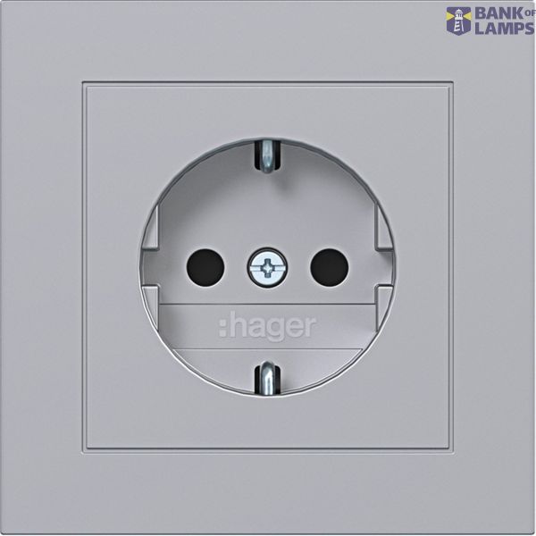 SCHUKO wall socket with cover, Safety Plus, plug-in class A.1 titanium image 1