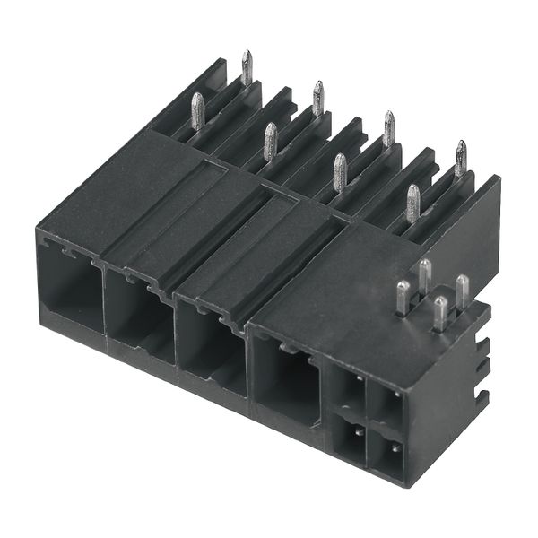 PCB plug-in connector, male header, closed side, THT/THR solder connection, 7.62 mm, Number of poles: 4, 270°, Solder pin length (l): 2.6 mm, tinned, black, Box image 2