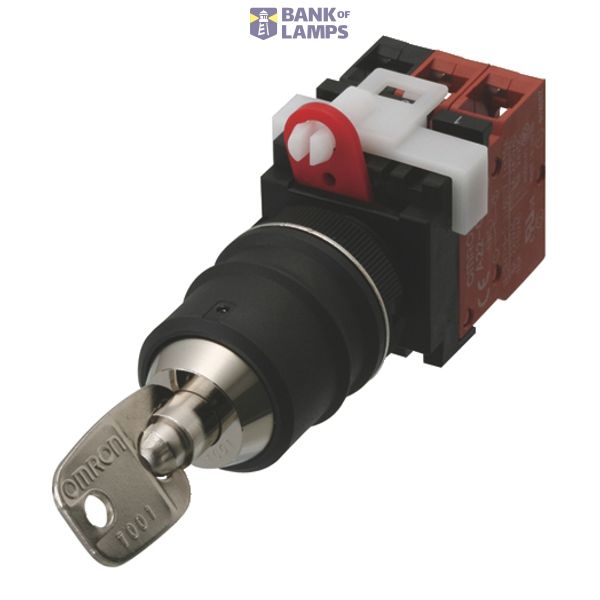 Safety Key Selector Switch, Operation Unit 2RL, DPST-NC + SPST-NO, Key 01, Key hold position function A22E8509C image 1
