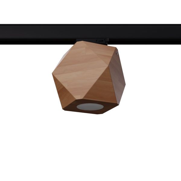 3-PHASE WOODY TRACK CEILING LAMP NATURAL WOOD GU10 3000K 7W 510LM image 1