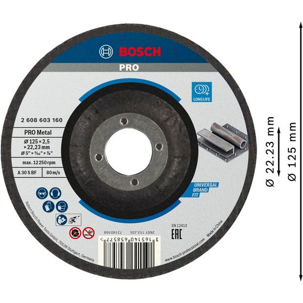 Standard for Metal cutting disc with depressed centre A 30 S BF, 125 mm, 22,23 mm, 2,5 mm image 3
