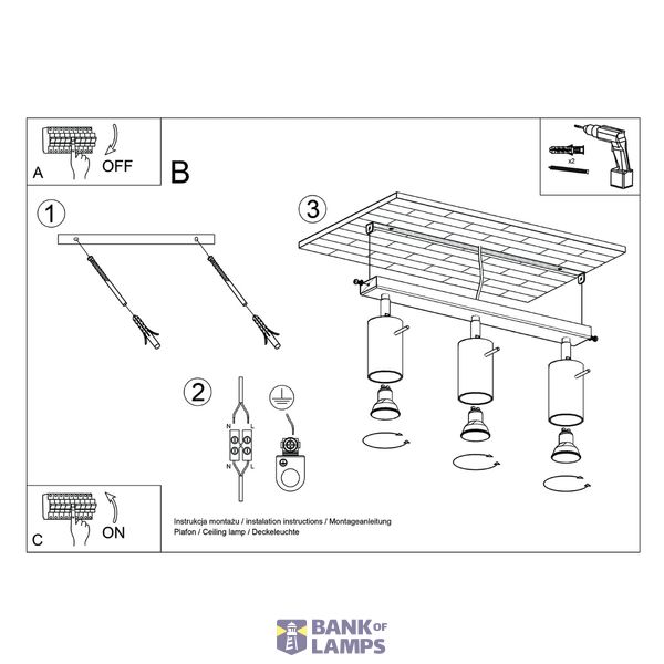 CEILING LAMP RING 3L BEIGE 3XGU10 image 5