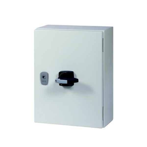 DMM-160/3/SE4/P-G Switch-disconnector, DMM, 160 A, 3 pole, STOP function, with grey knob, in steel enclosure image 2