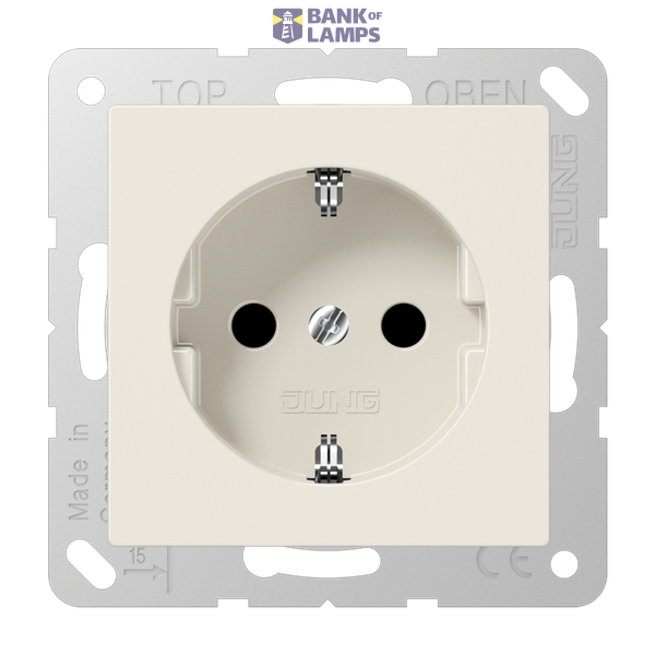SCHUKO socket, 16 A 250 V ~, without claws, integrated increased contact protection, SAFETY+, thermoplastic, Series A, white image 1