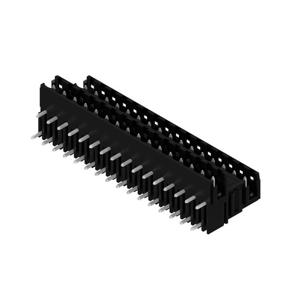 PCB plug-in connector, male header, Dovetails for fixing blocks, THT solder connection, 5.08 mm, Number of poles: 32, 90°, Solder pin length (l): 4.5 mm, tinned, black, Box image 4