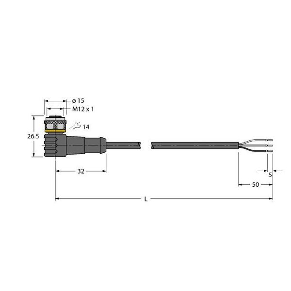 Actuator and Sensor Cable, PUR Connection Cable   WKC4T-10/TXY image 2