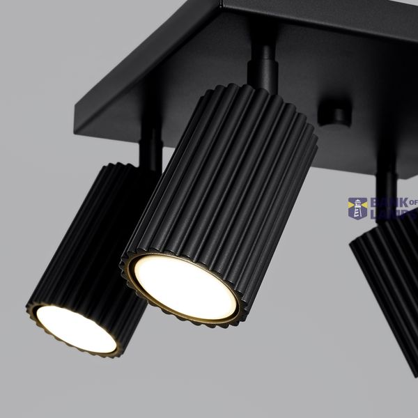 CEILING LAMP WITH FOUR SPOTLIGHTS ON A SQUARE ROSETTLE, CARBON SERIES image 3