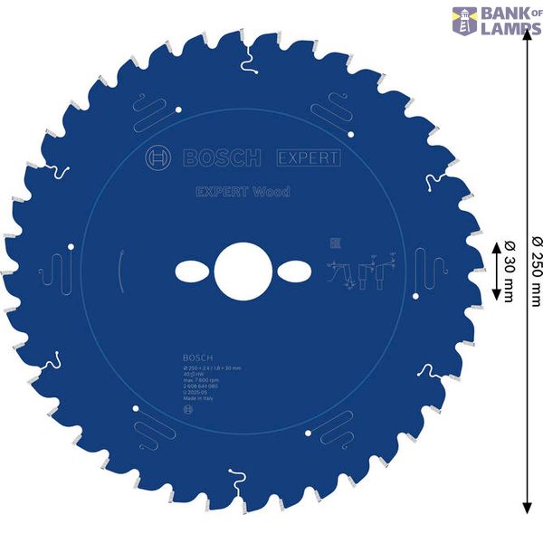 Circular saw blade Expert for Wood 250 x 30 x 2,4 mm, 40 image 2