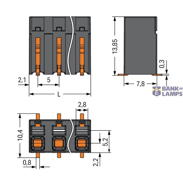 SMD PCB terminal block push-button 1.5 mm² black image 2