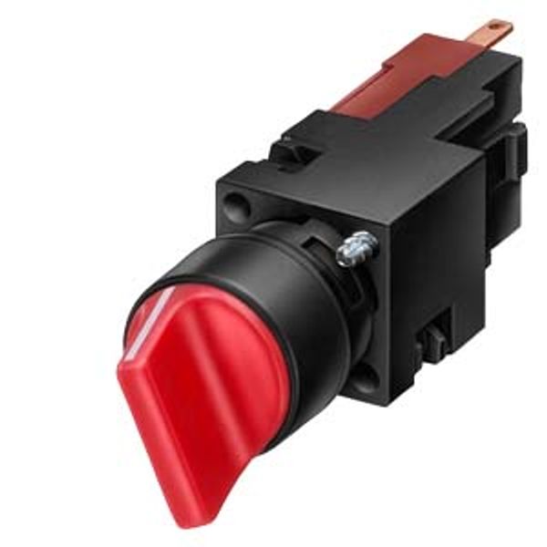 Toggle switch, 16 mm, round plastic, red image 1