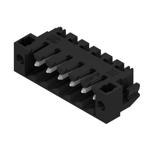 PCB plug-in connector, male header, Solder flange, THT/THR solder connection, 3.50 mm, Number of poles: 6, 90°, Solder pin length (l): 3.2 mm, tinned, black, Box image 5