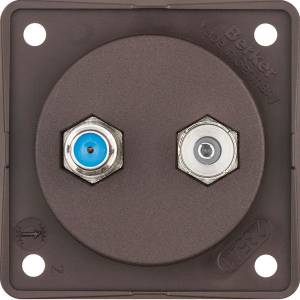 Integro Inserts-Aerial Connector Box Radio/SAT, Brown Matt image 1