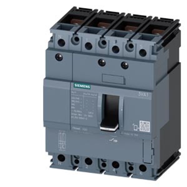 circuit breaker 3VA1 IEC Frame 100 breaking capacity class B Icu=16 kA @ 415 V 4-pole, line protection TM210, FTFM, In=80 A overload protection  3VA1080-2ED42-0KA0 image 1