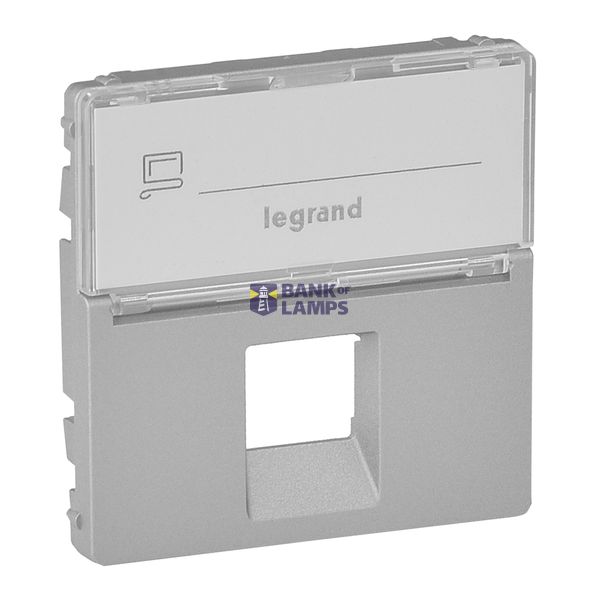 Cover plate Valena Life - RJ 45 socket - with label holder - alu image 2