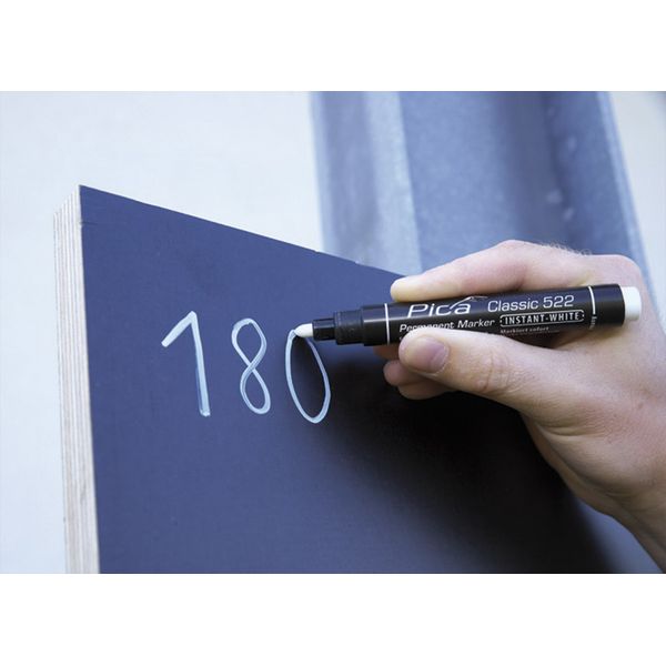 Pica 522/52 Perm. Marker 1-4mm round point white, bli image 3