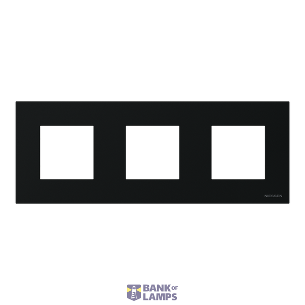 Frame 3-gang / 2+2+2-modules - IP44 - Matt Black image 1