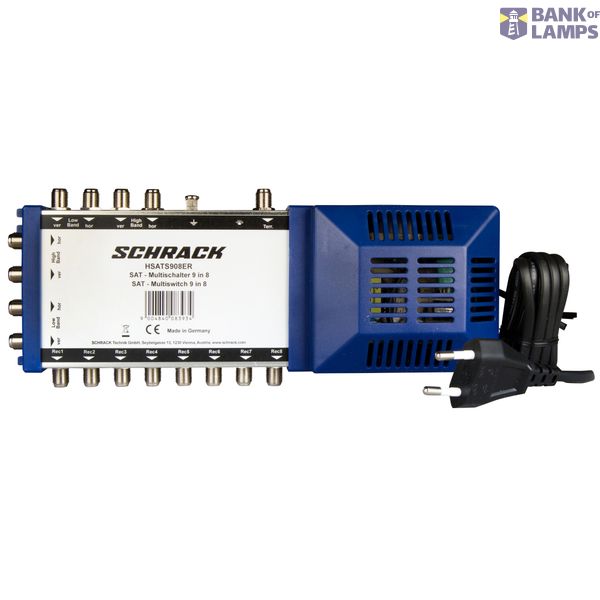 SAT Multiswitch  9 IN,  8 OUT for Quattro LNB, incl. PSU image 1