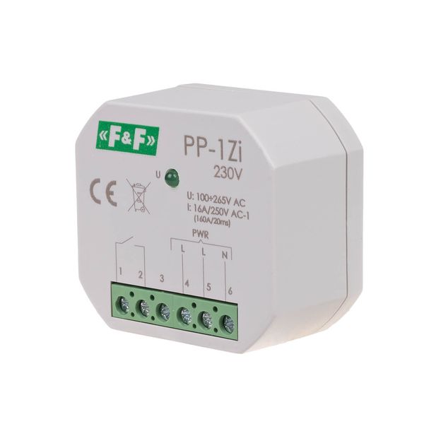 Electromagnetic relay, 1NO 16A, flush mounting, U=100-265V AC, contact: 1NO 16A (160A/20ms) image 1